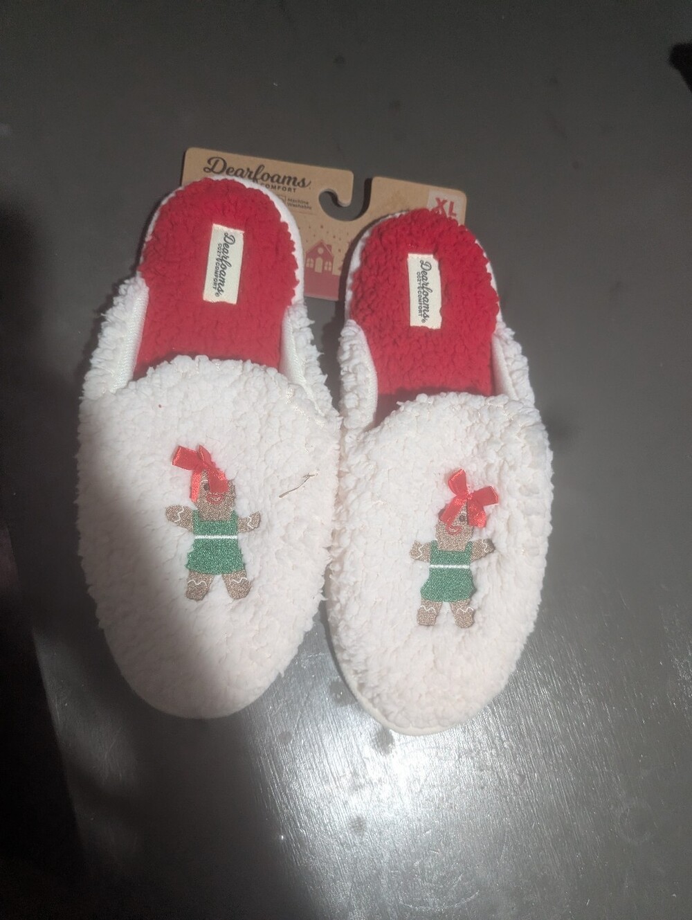 Dearfoams Gingerbread Women's Slippers Size XL (11-12) NWT